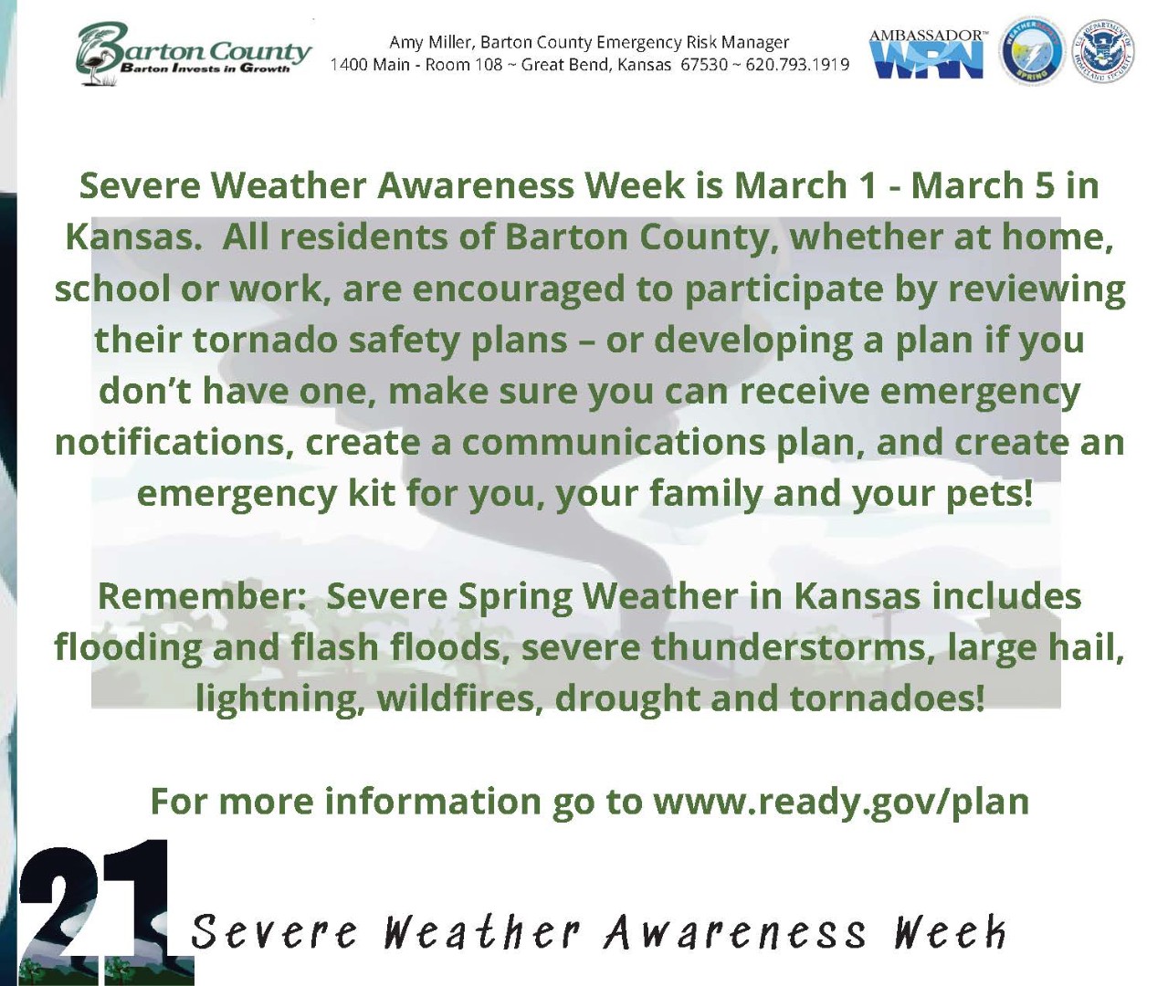 Barton County Severe Weather Awareness Week